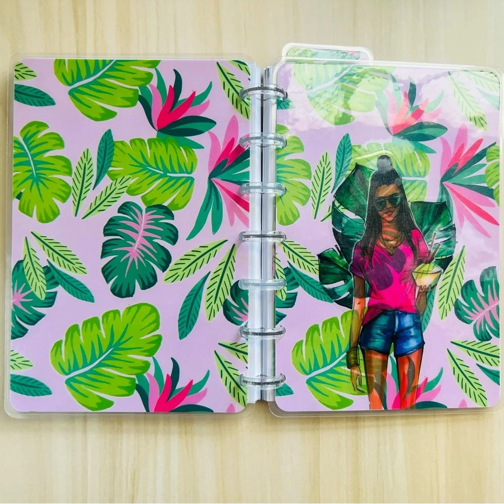Happy planner mini size tropical girl pineapple fruits weekly layout